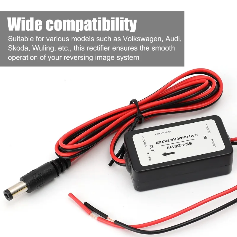 Enhanced Rectifier DC 12V Car Rear View Camera Power Relay & Capacitor Filter Connector