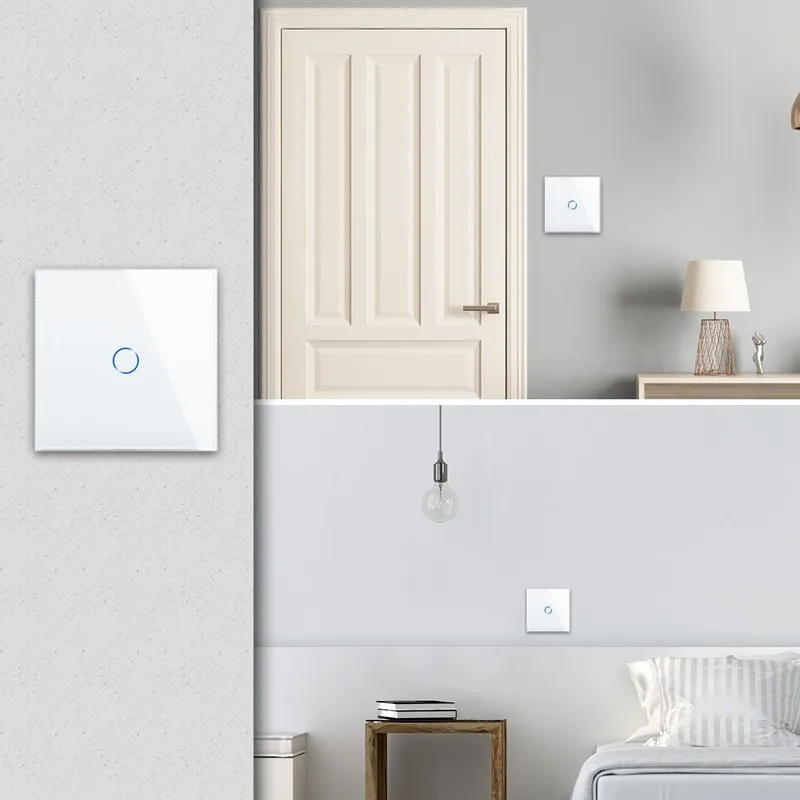 Bingoelec 지그비 스위치, 중성선 스마트 조명 스위치, 유리 패널 인터럽터, 투야 알렉사 스마트 홈 앱 제어