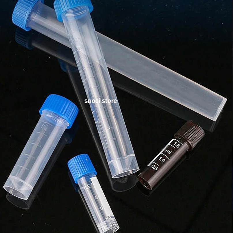 30 Stück, 50 ml Kunststoff-Fläschchenröhrchen mit flachem Bon und Schraubverschluss, Zentrifugenröhrchen, Einfrieren, Reagenzglas, KryoTube für Labor  21