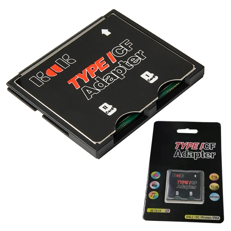 

Обычно используемый 2-портовый слот SDHC TF к CF Type I Flash Compact Card Reader адаптер Прямая поставка