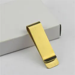 Slim Stainless Steel Money Clip Wallet - Sleek Cash and Card Holder for Business Professionals (D - Gold)