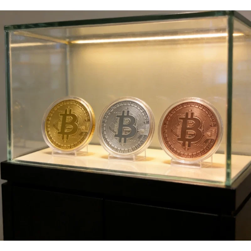 Gold Plated Bitcoin Collectible Art - Commemorative Metal Antique Imitation Gift