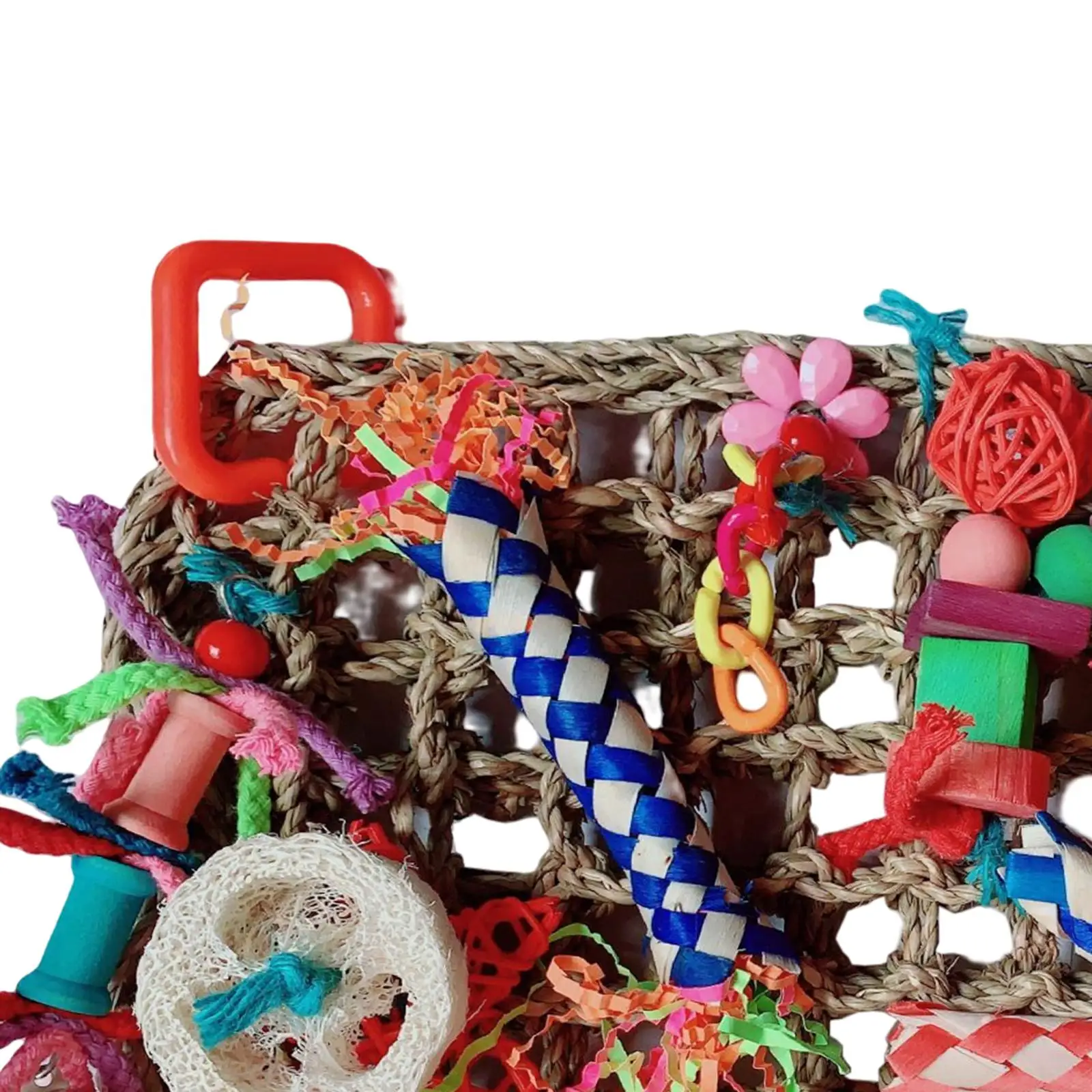 

Woven Straw Birds Climbing Net with Hanging Hook Cage Accessories Swing Chewing