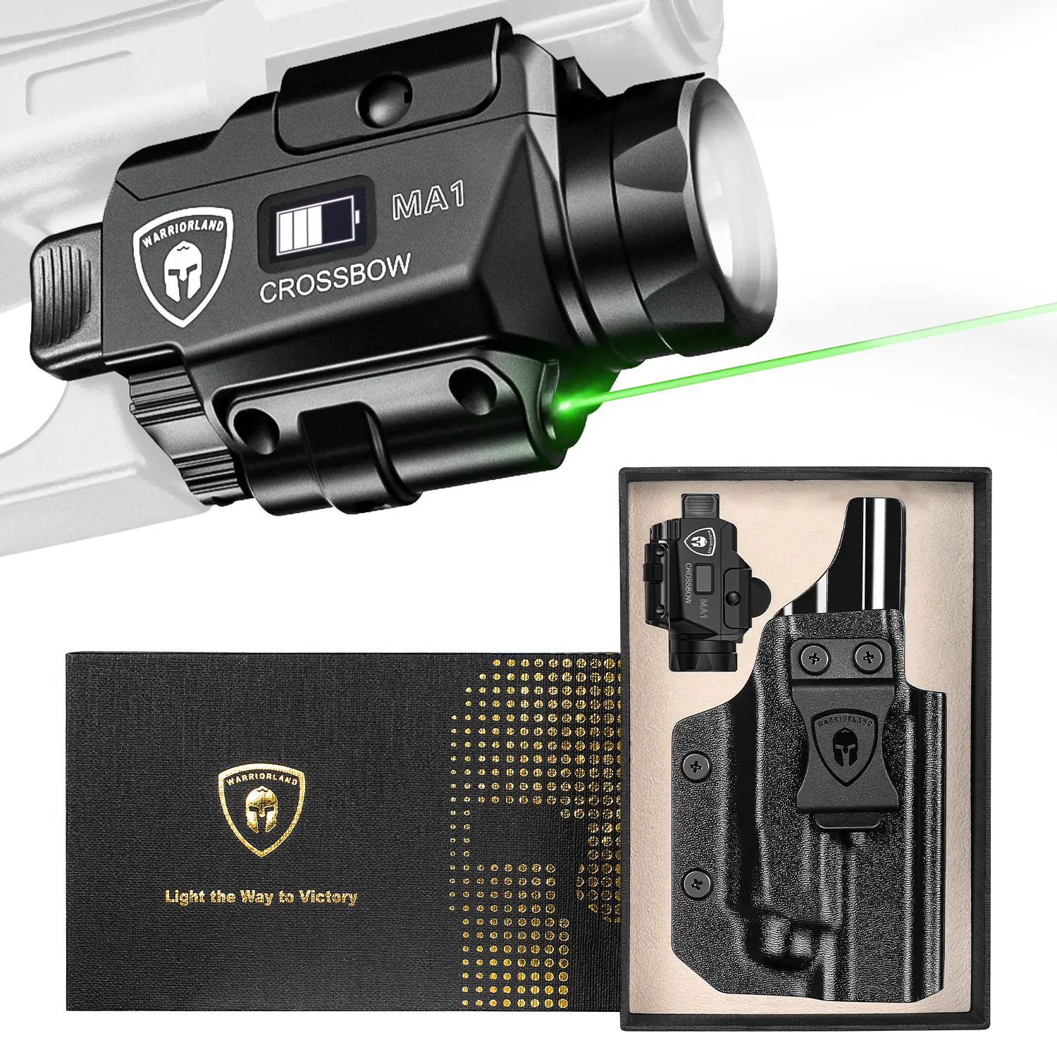 WARRIORLAND Green Laser & IWB Kydex Holster Fit for G17/19