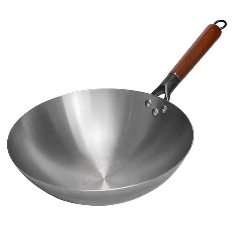 Round Bottom Wok 14" Seasoning Woks Blue iron Cookware Traditional