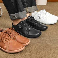 Mens Artificial Leather Wide Barefoot Shoes Unisex Plus Size Male Outdoor Minimalist Sneakers Women Zero Drop Casual Walking 6
