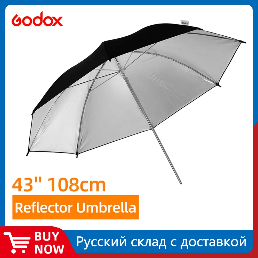 33" 84cm 40" 102cm 43" 108cm Godox Reflector Umbrella Photo Studio Flash Light Grained Black Silver Umbrella camera umbrella