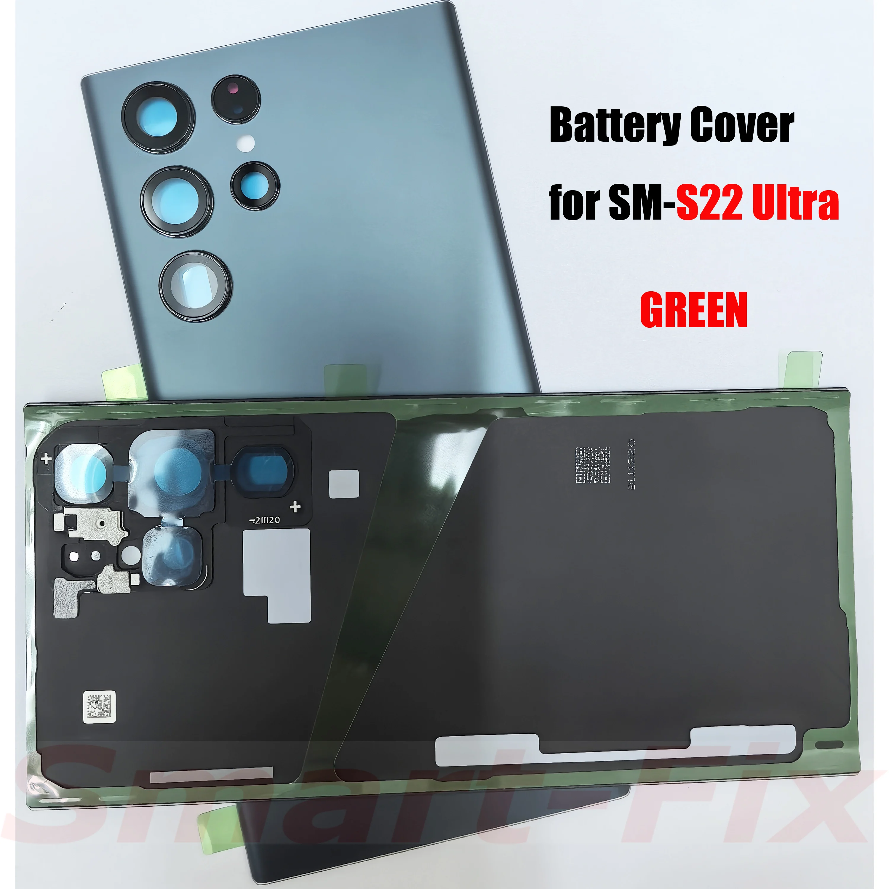 (신규) SM-S22 Ultra 22ULTRA S22U 5G 유리 배터리 도어 후면 유리 후면 하우징 후면 커버 용 O-E-M 후면 뚜껑 배터리 커버 케이스