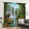 2pcs, spring summer Curtains Rainforest Adventure Wind Semi-Sheer Curtains Polyester Woven Decorations Outdoor for Bedroom, 6