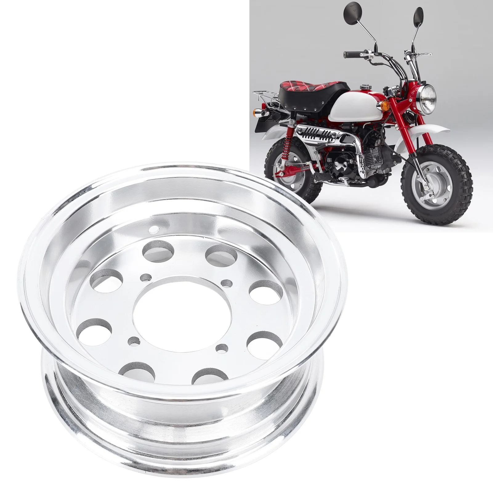 8 Inch Wheel Rim 3.50-8 8 Inch Motorcycle Rear Wheel Rim Fine Polishing Aluminium Alloy Wheel Hub for Monkey Z50 Z50R Z50J Bike