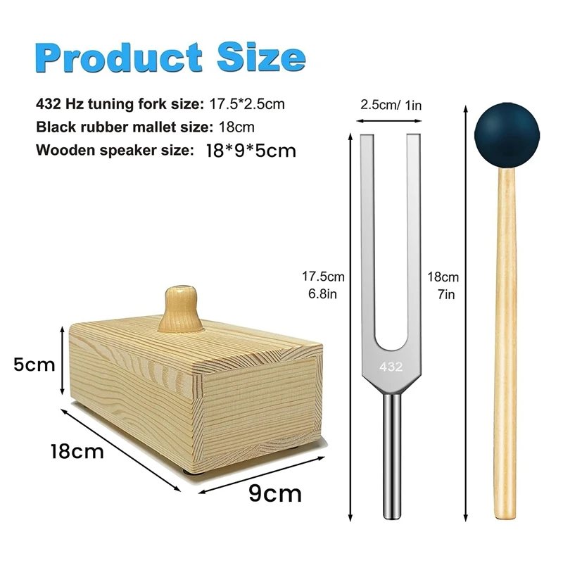 432 Hz Tuning Fork with Resonance Box,For Sound Healing,Tuning Fork Resonance Teaching, Hearing Tests, Meditation 5
