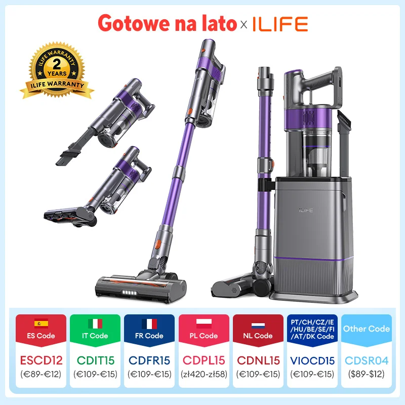 Odkurzacz pionowy ze stacją ILIFE H90 Pro z Polski za $155.43 / ~576zł
