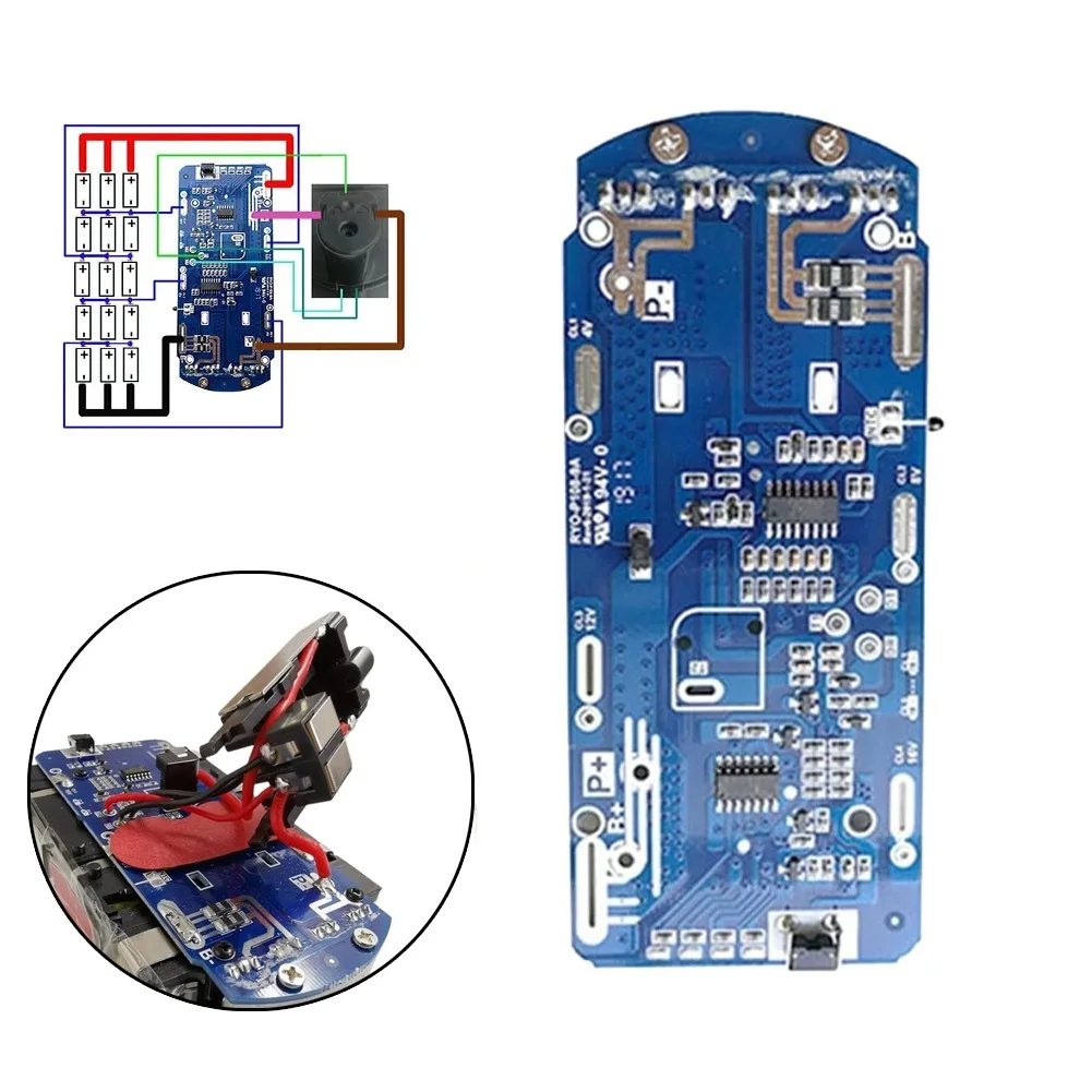 1pc 15 Cores PCB Circuit Board For P108 BPL-1815 BPL-1820G BPL18151 BPL1820 P102 P103 P104 P105 P106 P107 Power Tool Accessory bluetooth compatible amplifier audio board dual channel speaker accessory