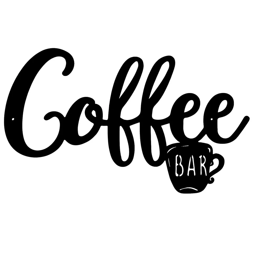 Metal Coffee Bar Wall Sign Decorative Café Art