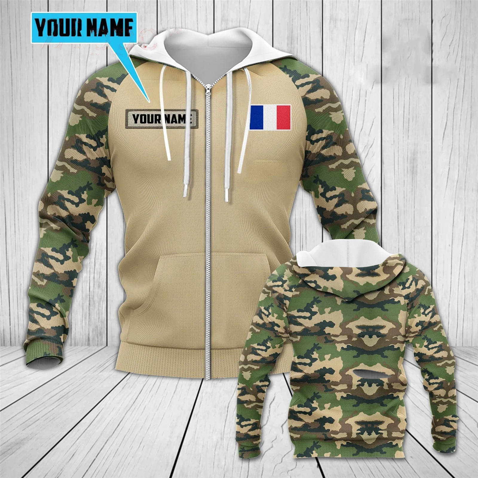 HX Fashion Mens Hoodies France Flag National Emblem Printed Sweatshirts Coat Pullovers Tops Men Clothing Dropshipping