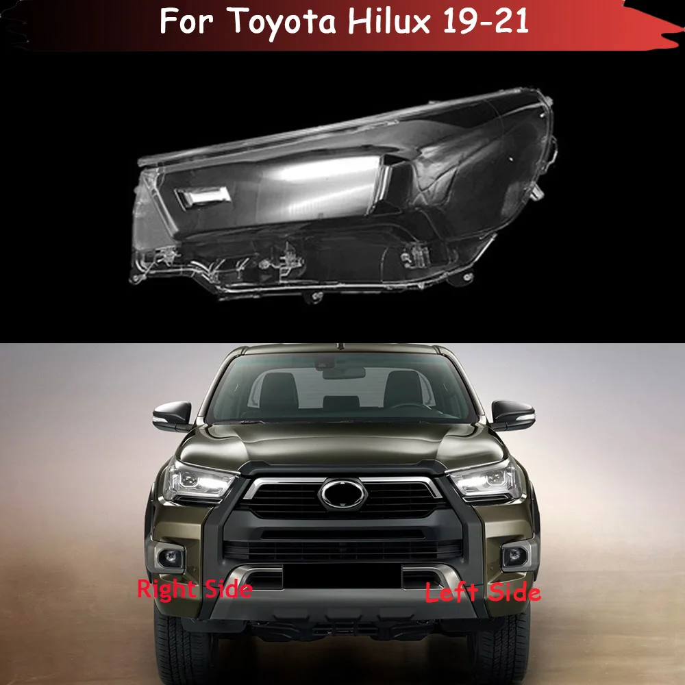 

Front Car Headlight Cover For Toyota Hilux 2019 2020 2021 Headlamp Lampshade Lampcover Head Lamp Light Covers Glass Lens Shell
