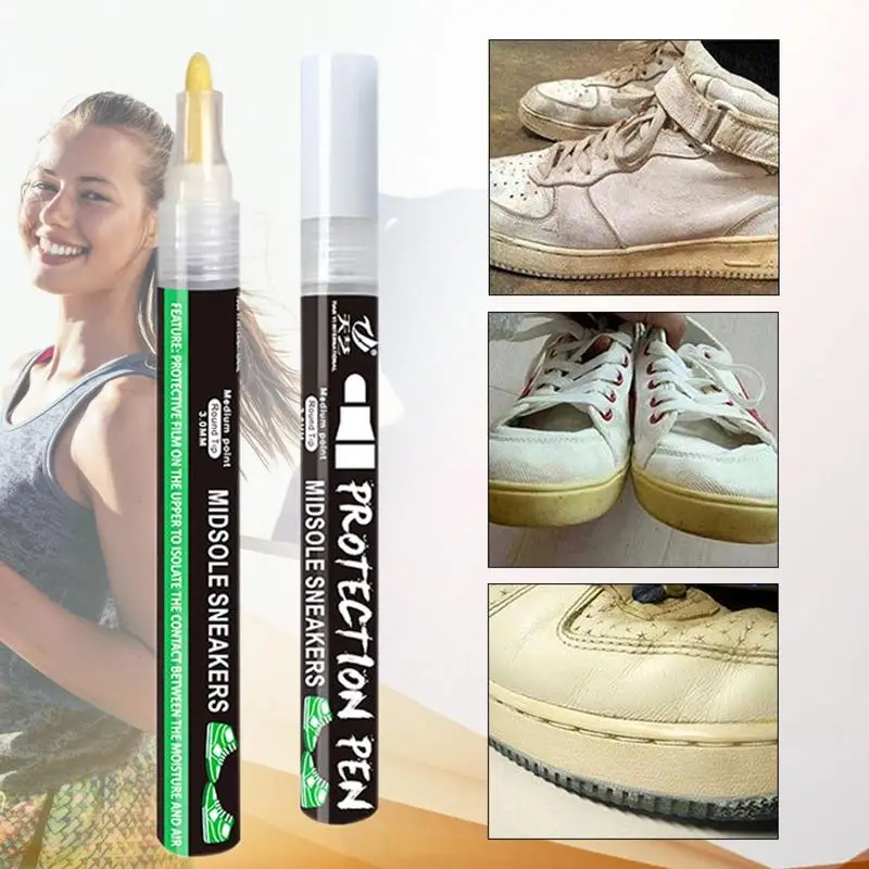 Shoe Cleaner White Trainer Pen Midsole Restore Sneaker Marker Midsole Marker Cleaner Shoes Sneakers Repair Paint Leather Pen Shoe Whitener