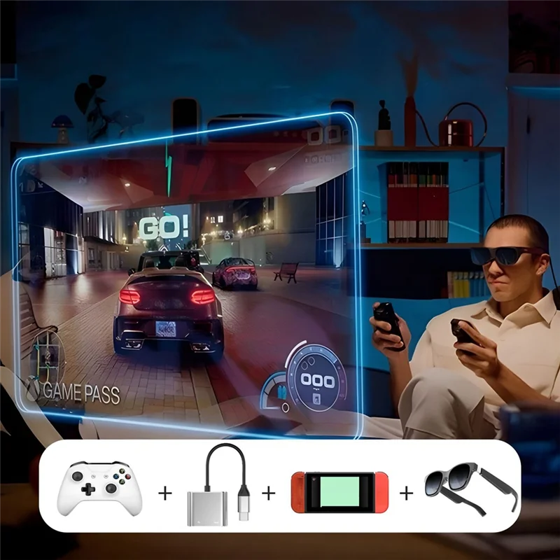 AA60-AR 안경 도킹 허브 USB C Type-C 충전 어댑터 AIR/2 모델용 100W 고속 충전