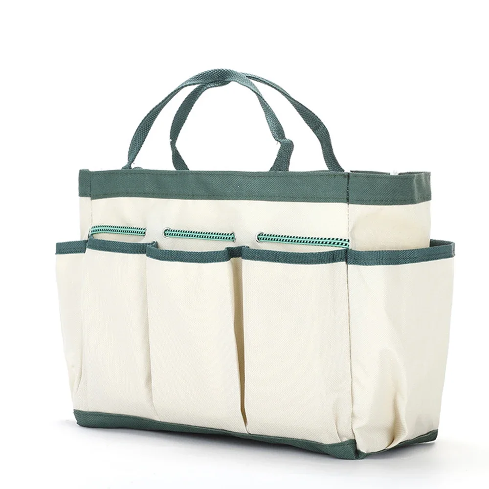 Heavy Duty Canvas Garden Tote Bag Garden Tool Bag with 8 Deep Pockets 2