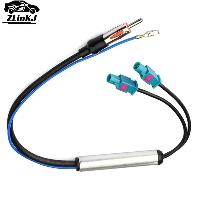 Amplificador de señal de antena FM AM estéreo para coche, Adaptador  convertidor de enchufe DIN Dual Fakra para Volkswagen, Audi, VW, Skoda, BMW  - AliExpress