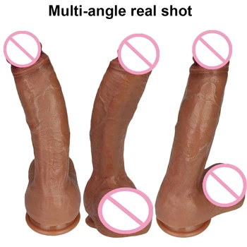 New Automatic Telescopic Heating Dildo Vibrator Vaginal Masturbator Huge Real Penis Machine Sex Toys For Women Sexual Product 2