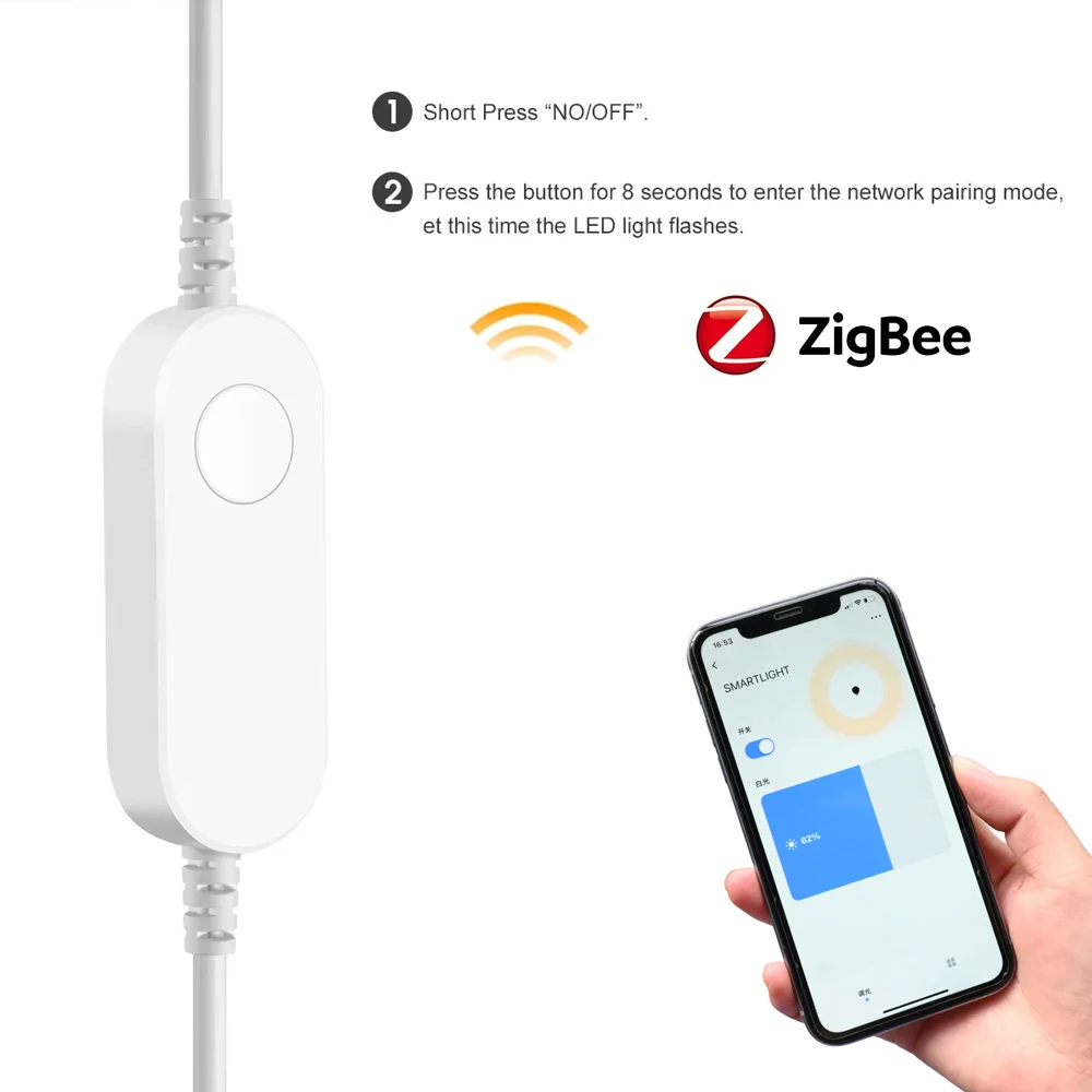 5m 10m Tuya Zigbee 3.0 COB LED 스트립 24V 유연한 빛 따뜻한 흰색 자연 흰색 3000-6500K f Alexa Google Assistant SmartThings