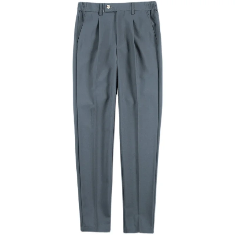 Men Slim British Style Suits Pants Business Casual Trousers Male Solid Fit Trousers High Quality Man Formal Wear Suit Pants 36