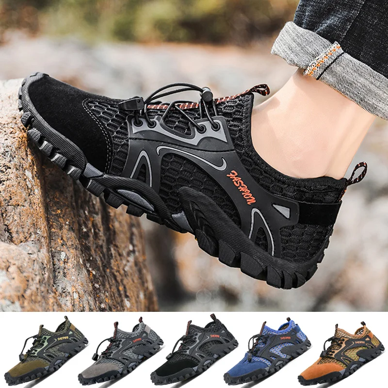 2024 Hiking Shoes For Men Summer Breathable Hiking Boots Women Climbing Non Slip Lightweight Outdoor Shoes Men Free Shipping