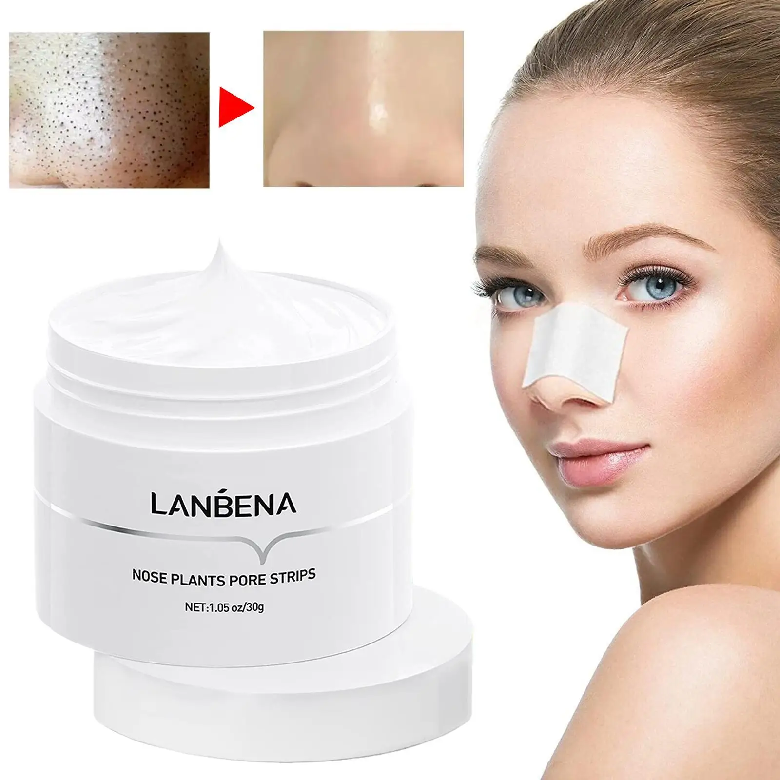 

60pcs paper LANBENA Blackhead Remover Nose Mask Pore Strip Black Mask Peeling Anti Acne Treatment Deep Cleansing Skin Care