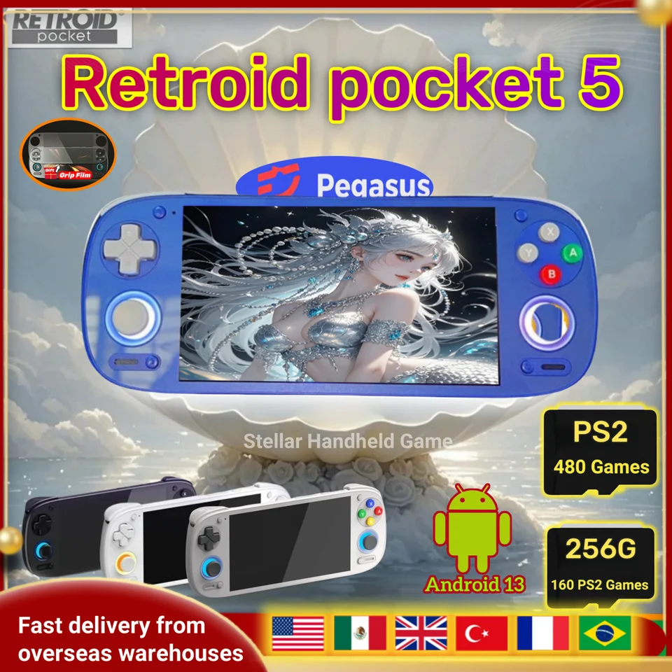 Retroid Pocket 5 RP5 Retro Handheld Game Console Video Player 5.5
