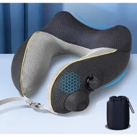 Foldable Sleeping Headrest Cushion Solid Color Neck Support Pillows Journey Tourist Airplane Travel Accessories 1