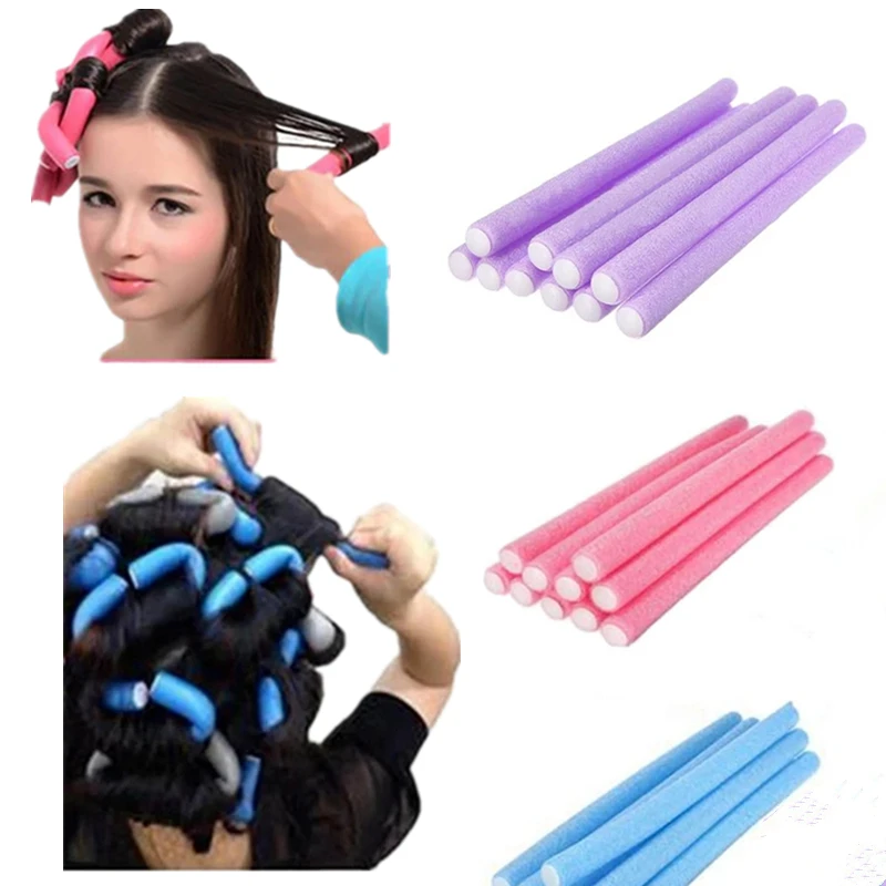 10pcs/set Magic Sponge Curling Wand Curler Makers Soft Foam Bendy