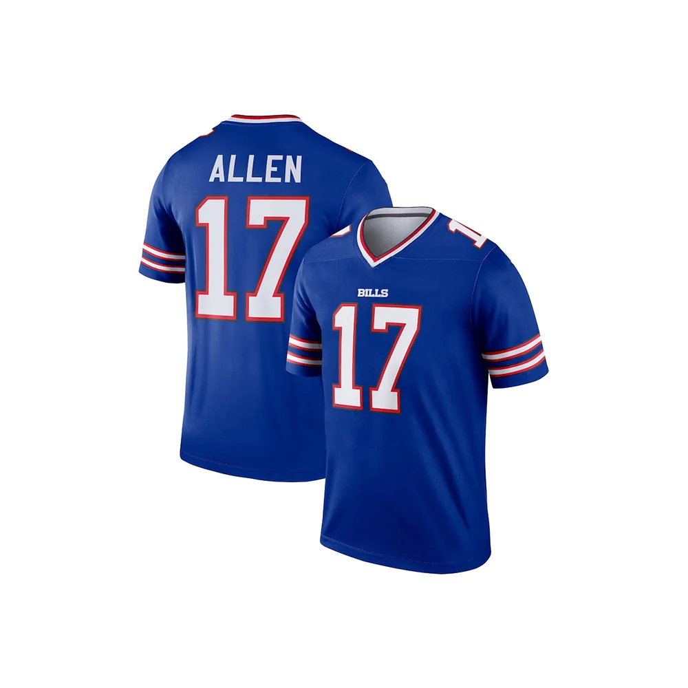 Sports Jersey 24-25 Adult Buffalo American Football Rugby Training T-shirt Bills Allen 17 Number