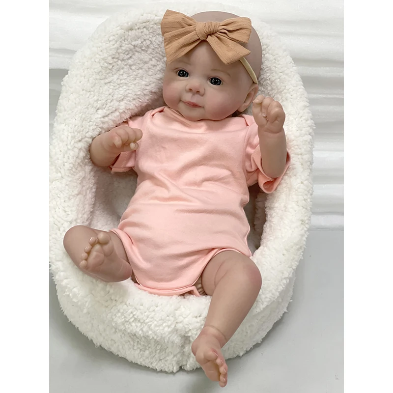 

Reborn 48cm Baby Girl Juliette Reborn Doll Soft Cuddly Body Lifelike 3D Skin Paint with Genesis Paint Visible Veins Art Doll