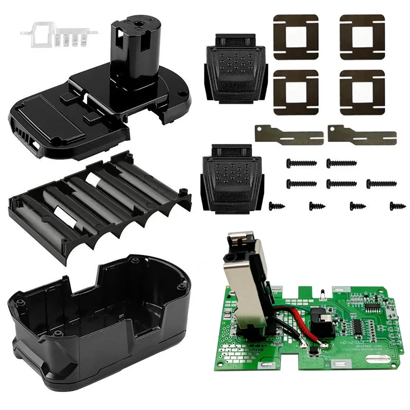 10*18650 Li-ion Battery Plastic Case Charging Protection Circuit Board PCB Box For Ryobi 18V P103 P118 BPL-1815 1820G ONE+