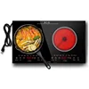 Burners Electric Cooktop Built-in & Countertop Stove Two Burner Ceramic Cooktop with Child Safety Lock Timer Touch SensorControl 1