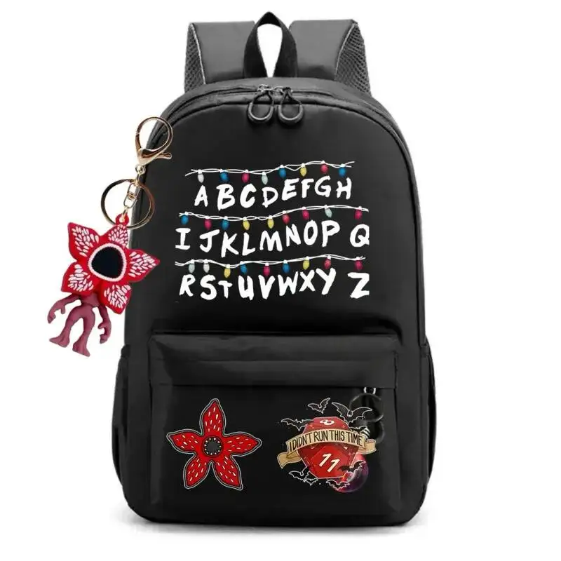 New 24 Alphabet Printed Backpack Cute TV Carnivorous Plant With Pendant Schoolbag Big Space For Boy And Girl Back To School Gift 1