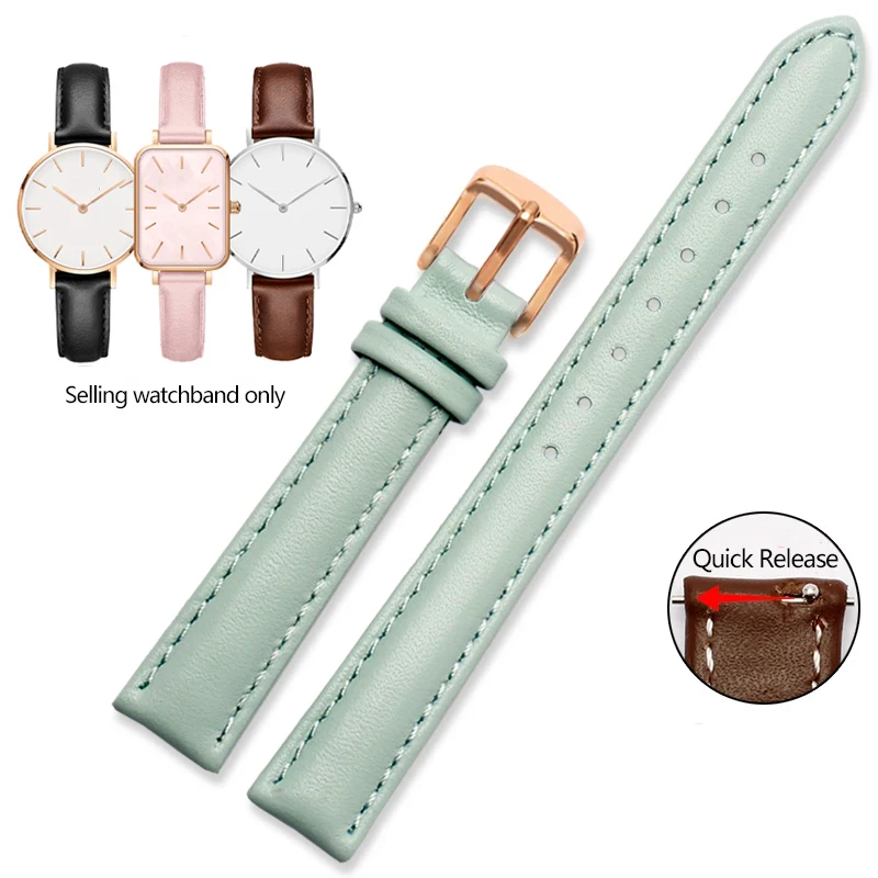 Elegant Quick Release Leather Watch Strap – Soft Cowhide Bracelet