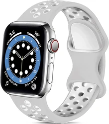 Premium Silicone Sports Watch Strap - Durable Rubber Band for Ultimate Comfort and Style (2 Silver White)