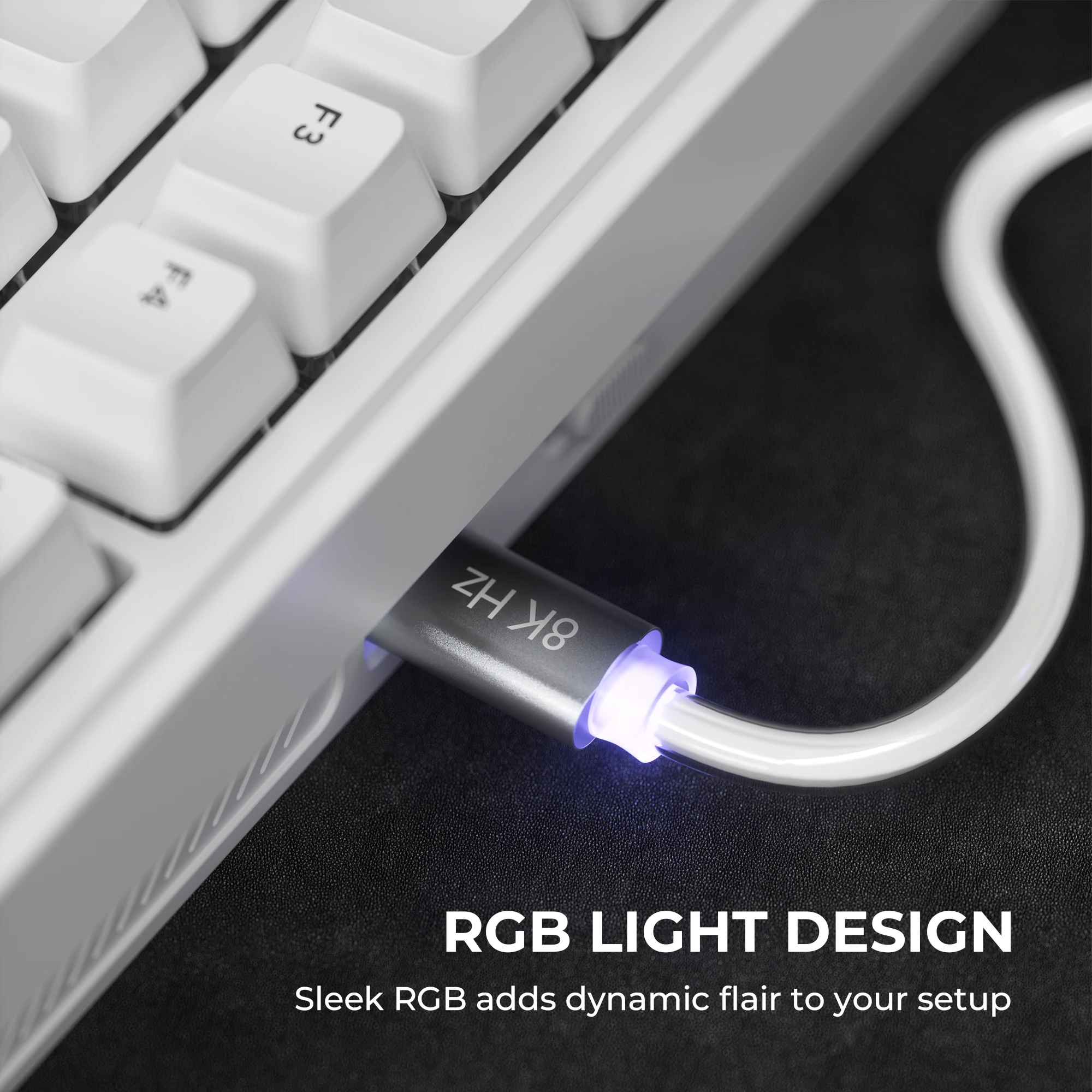 XVX 키보드 케이블 2-in-1 USB C-USB A 케이블(기계식 게임용 키보드용) LED 에비에이터 케이블 1.8M CNC 금속 커넥터