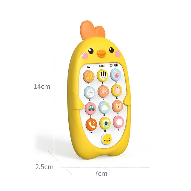 Electronic Baby Cell Phone Toy Battery Powered Silicone Baby Chewing Toys Plastic Early Educational Mobile Phone for Infant Gift 6