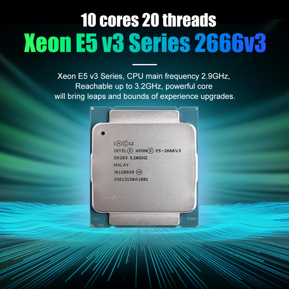 Xeon E5 2666 V3 2666V3 Processor 2.9Ghz 10 Core 135W LGA 2011-3 CPU cpu processor