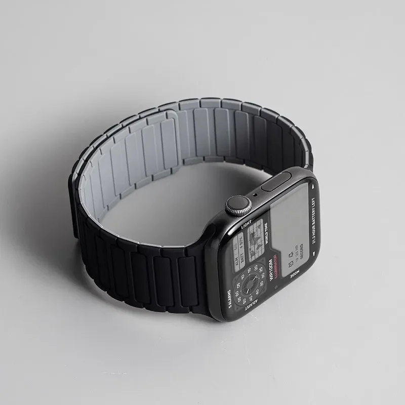 Silicone Strap Apple Watch 46mm 42mm 49mm 45mm 41mm 44mm 40mm Magnetic Band IWatch Ultra 2 Series 11 10 9 8 7 6 SE 5 4 3
