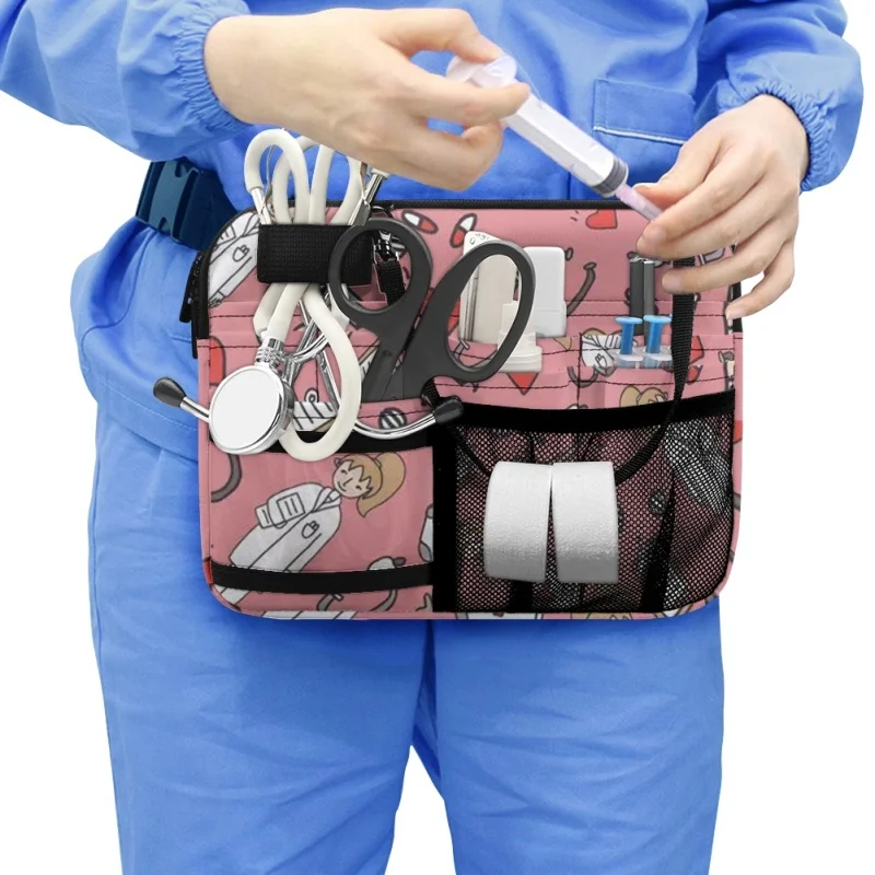 

Twoheartsgirl Casual Nurse Fanny Pack Large Capacdity Waist Belt Organizer Women Practical Unisex Hip Bag for Bandage Scissor