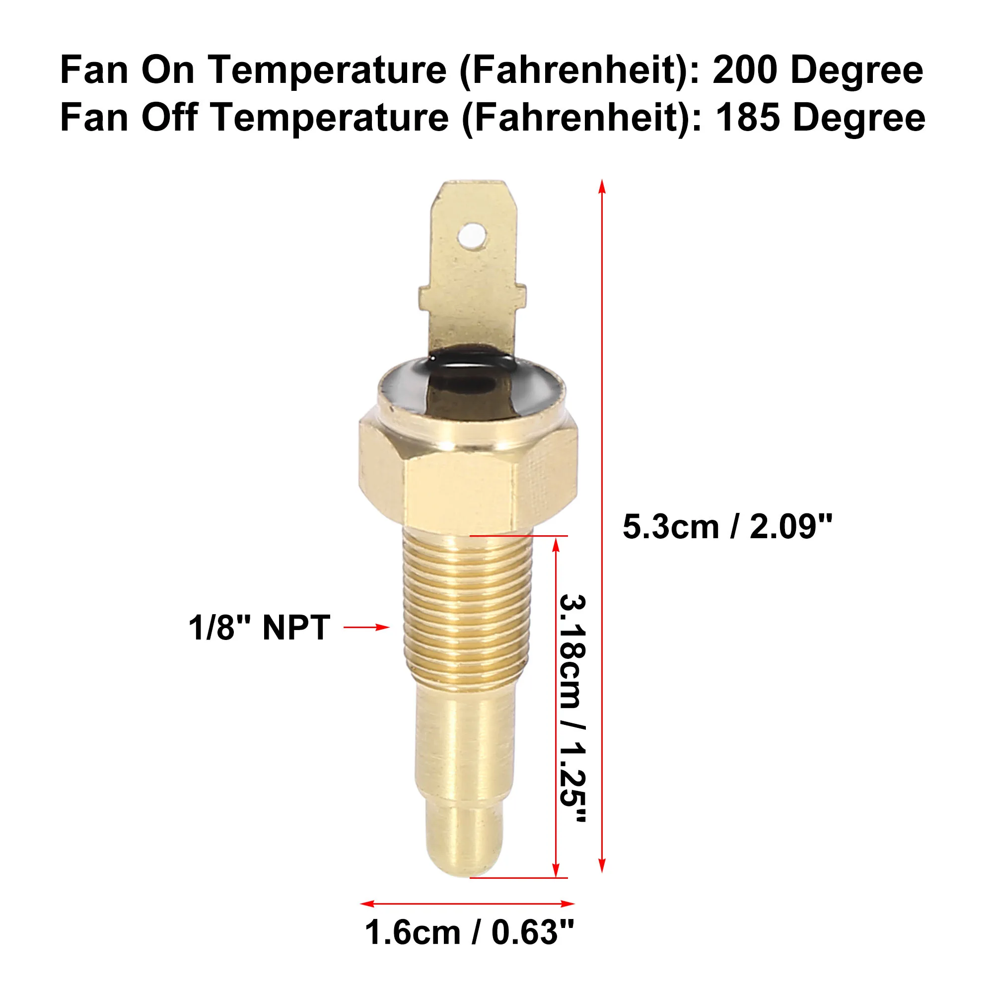 Interruttore Termico Ventilatore Radiatore Auto - 1/8 NPT, 170°C On/155°C Off, X AUTOHAUX - Foto 10
