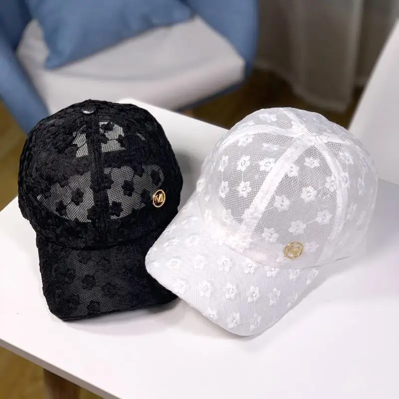 Baseballkeps för kvinnor Vita sommarblommor Sunhs utomhus Gorras modedesigner Chapeu Snapback Kpop Visors Beach_voghion.com
