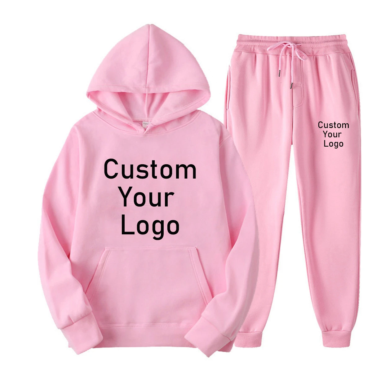 Men Women Tracksuits Make Your Design Logo Text Custom Hoodie Set Original Design Printed Sweatshirt and Sweatpants 2 Pieces Set mens loungewear sets