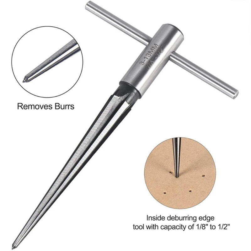 Handheld Reamer Set Tapered Tools Cut Pipe Tubing Inside Deburring Edge Tool 1/8-1/2 3-13mm&5-16mm