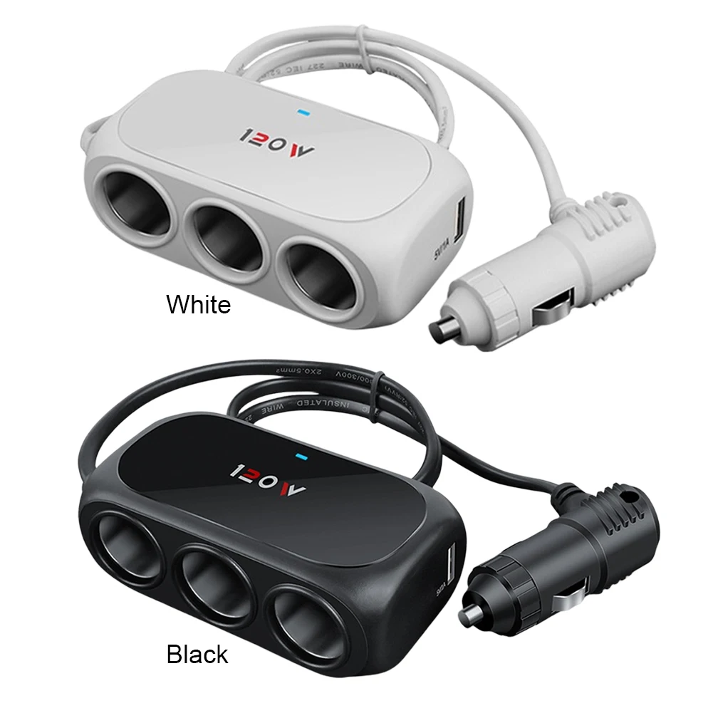 자동차 담배 라이터 소켓 3 소켓, 담배 라이터 어댑터, 12V 전원 소켓, 안드로이드 폰 태블릿용, 120W