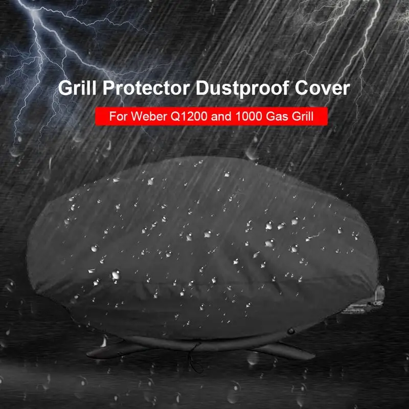 Oxford BBQ Cover Outdoor Dustproof Waterproof ForWeber Heavy Duty Grill Covers Rain Protective Outdoor Barbecue Cover Round Bbq